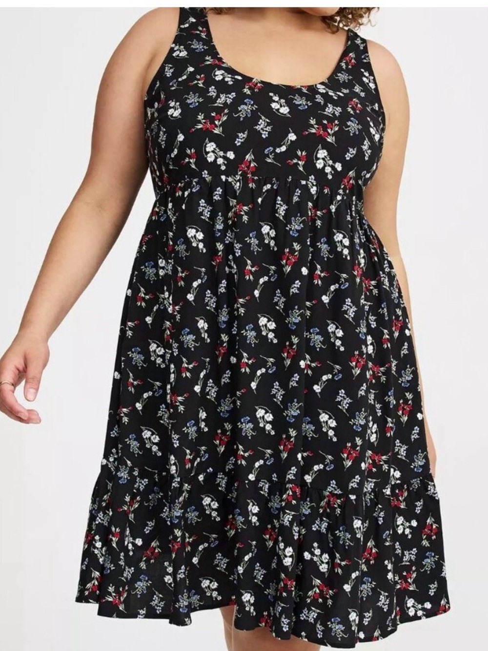 NWT Torrid Mini Challis Tiered Tank Dress Fanciful Floral Deep Size 1X